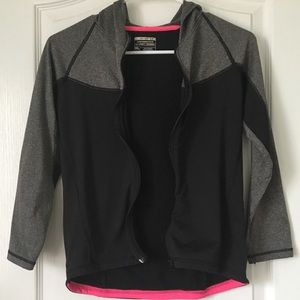 Black and gray zip-up jacket